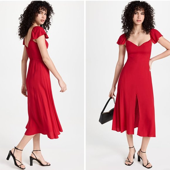 Reformation Baxley Dress - Cherry - Picture 3 of 8